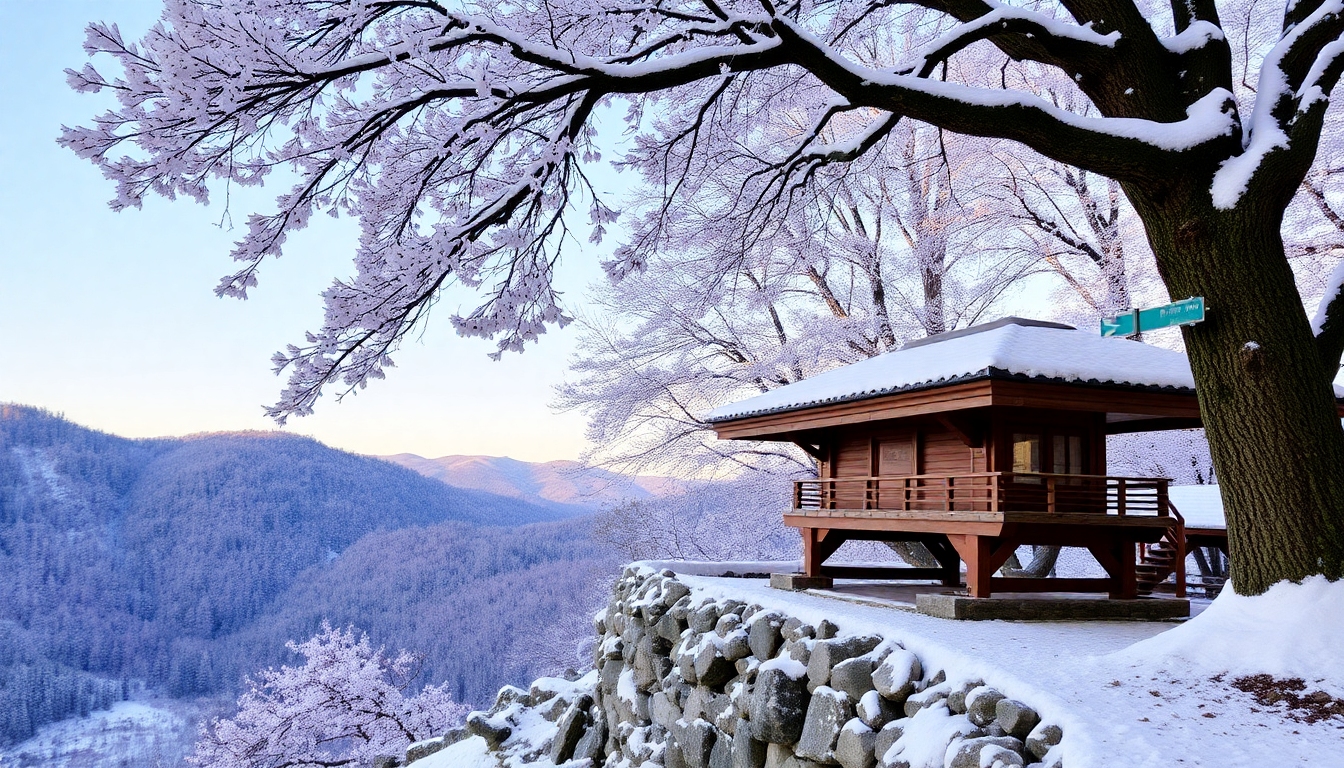 写実的な富士山と桜の風景