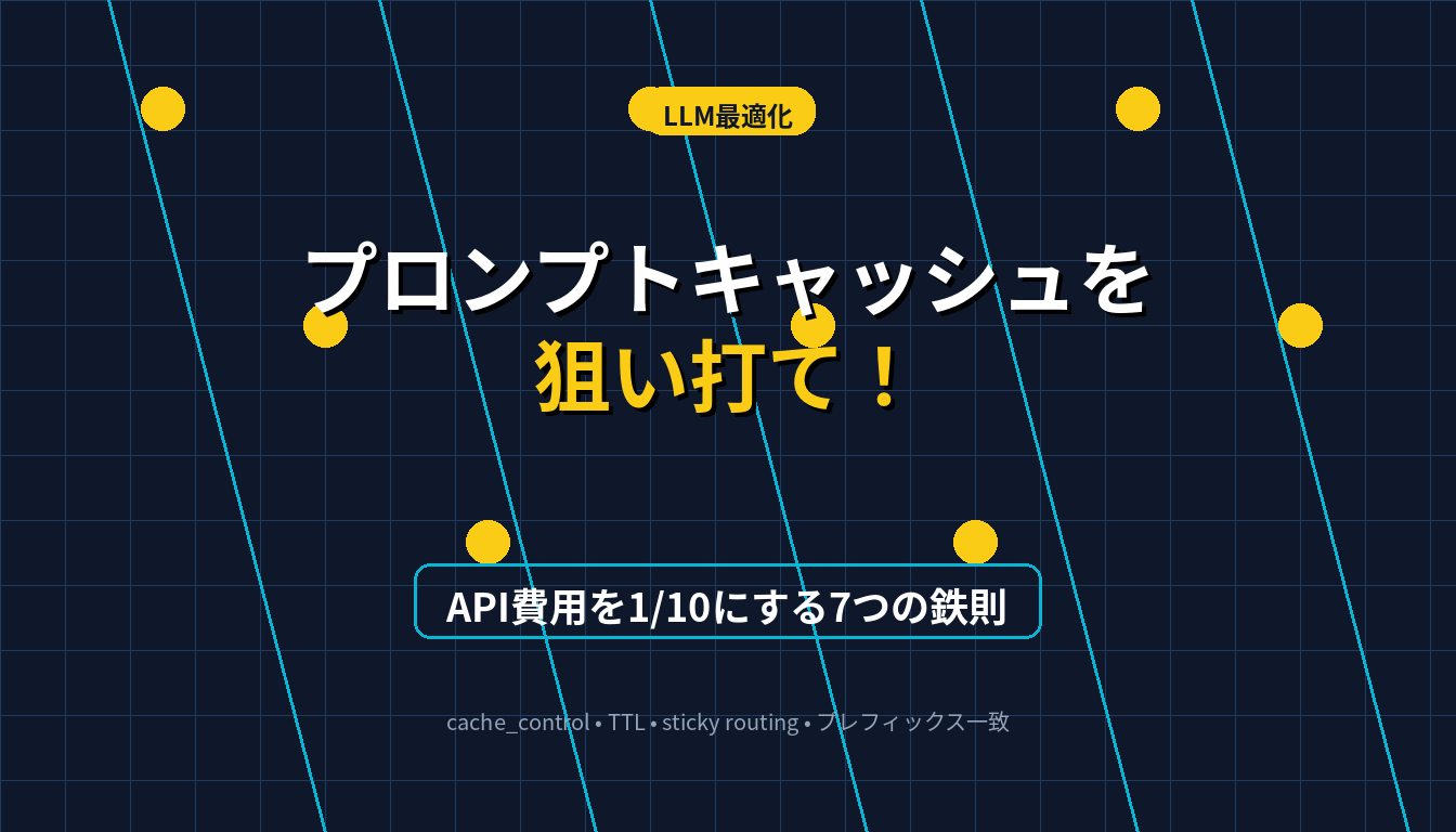 プロンプトキャッシュを狙い打て！従量課金時代の節約重要ポイント