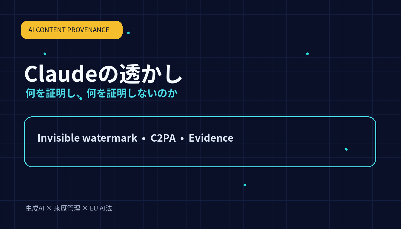 Claudeの「透かし」は何を証明し、何を証明しないのか