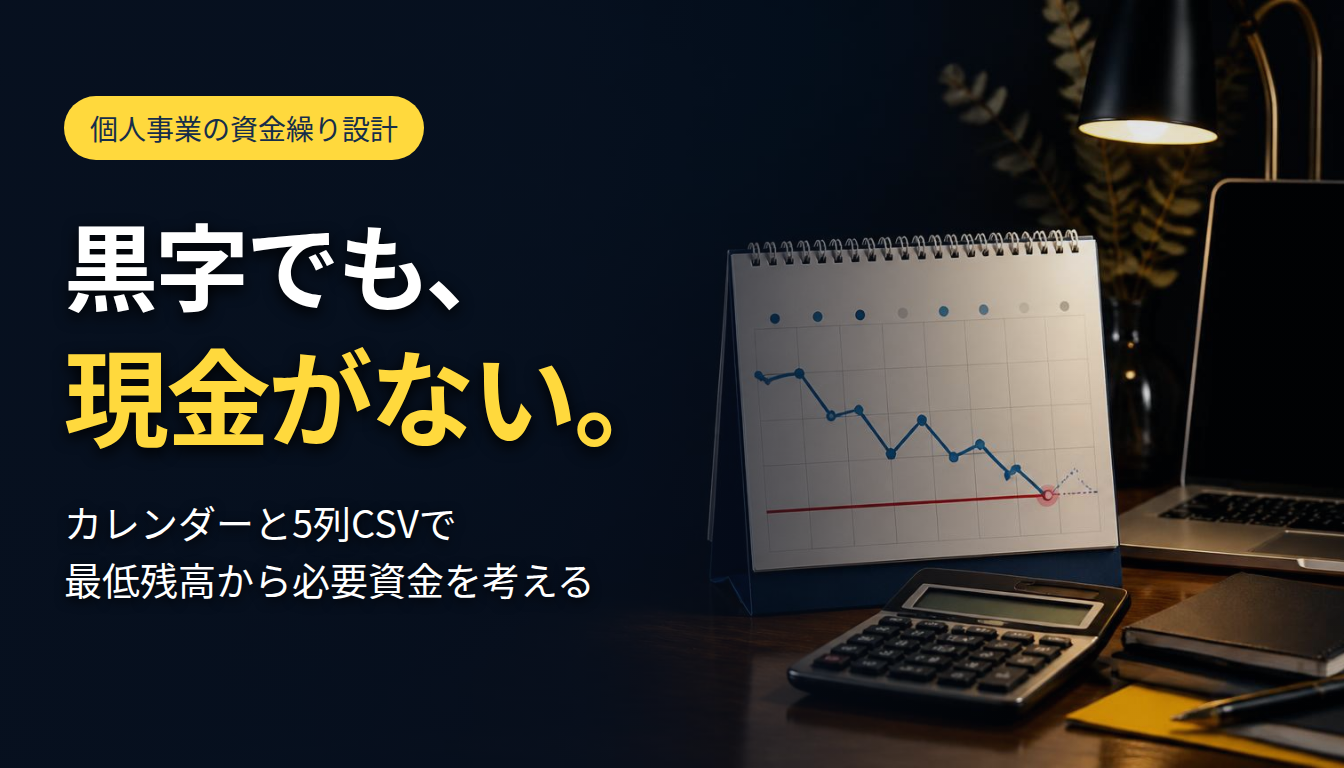 黒字でも、現金がない。資金繰りをカレンダーで設計する