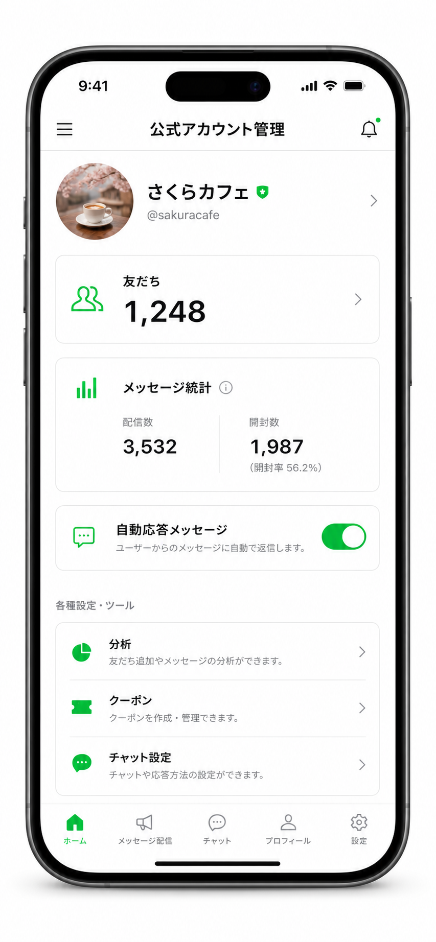 AI接客の管理ダッシュボード